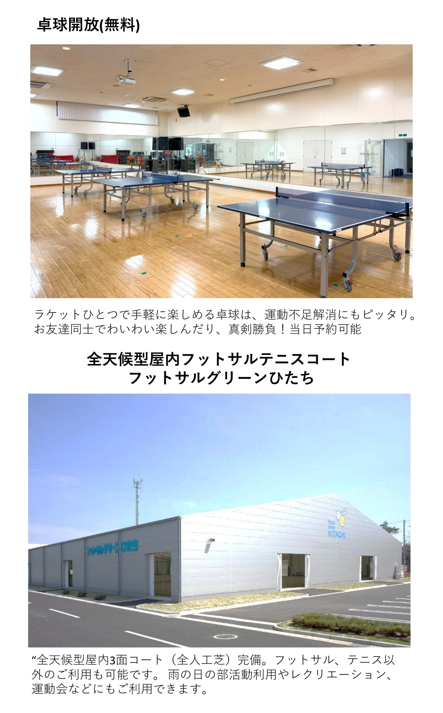卓球台/全天候コート